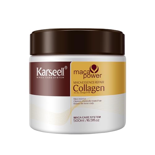 Karseell Colágeno máscara de cabelo, má essência reparação profunda óleo de argão máscara empilhar para seco e danos ao cabelo todos os tipos de cabelos 500 ml