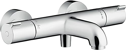 hansgrohe Ecostat 1001 CL - Termostato para banheira visto, torneira de banheira com botão de segurança (SafetyStop) a 40 °C, termóstato, misturador para 2 funções, crómio, 13201000