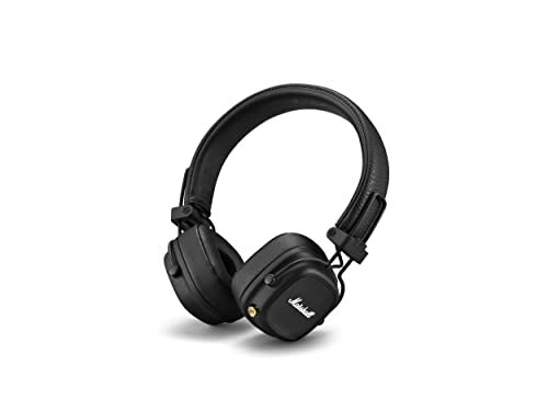 Marshall Auriculares supra-aurais Bluetooth Major IV, sem fios, dobráveis, mais de 80 horas de reprodução sem fio, pretos