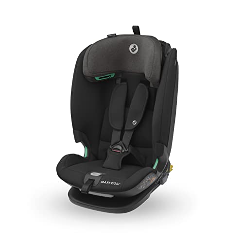 Maxi-Cosi Titan Plus i-Size, cadeira de carro multicolorida, 15 meses-12 anos (76-150 cm), proteção lateral G-CELL, 4 Pos. Reclinagem, almofadas de espuma macia em apoio de cabeça, Authentic Black