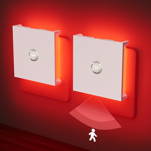 Feliigo Luz noturna com sensor de movimento, 2 peças luz noturna infantil tomada regulável com 3 modos, brilho ajustável para quarto de crianças, casa de banho, corredor, cozinha, escadas