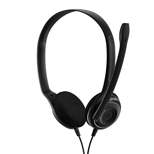 EPOS PC8 USB Auriculares estéreo para PC e Mac - Capacetes com fio On-Ear com microfone com cancelamento de ruído, conexão USB, controlo de volume e mute, design ultraleve, para trabalho e chamadas