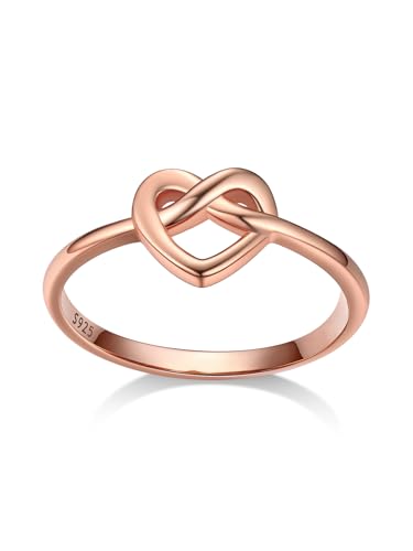 Bestyle Anéis mulher prata de lei 925 anel nó celta anel irlandês claddagh anéis de noivado tamanho 6,75 - 27,5