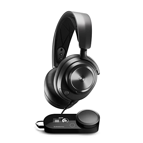 SteelSeries Arctis Nova Pro - Capacetes Gaming com cabo multisistema - áudio alto res - áudio espaço 360° - GameDAC Gen 2 - Micro ClearCast Gen 2 - PC, PS5, PS4, Switch 2