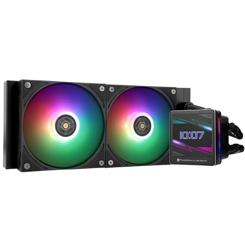 Thermalright Grand Vision 240 ARGB Ventoinha para CPU AIO, PC 240, ecrã LCD IPS com resolução de 480 x 480 e 3,4 polegadas, para AM5, Intel 1700/1851, bomba de alto desempenho