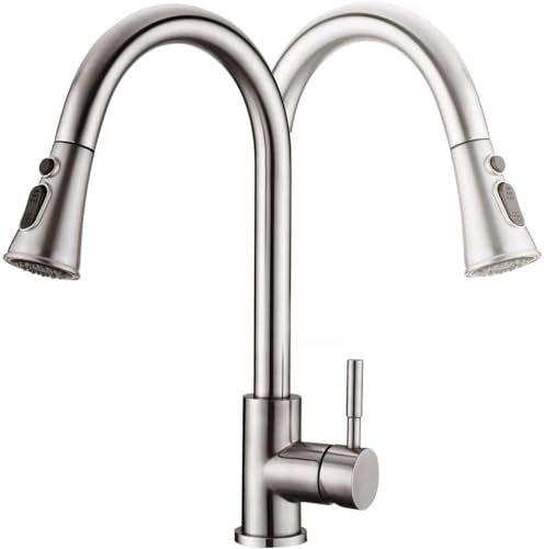 TEKXDD Torneira de cozinha removível, torneira de cozinha lava-louça com 3 modos rotativa a 360° torneira, cozinha monocomando, torneiras de cozinha em aço inoxidável, poupança de água, instalação