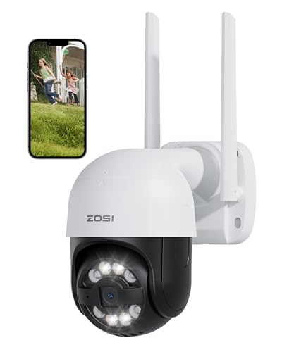 ZOSI C289 2K 3MP Câmara de vigilância de segurança WiFi PT exterior com tomada, visão noturna colorida, deteção e rastreamento de pessoas, áudio bidirecional
