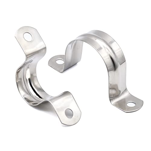 Braçadeiras metálicas para tubos Ø 16 mm, MgcTolBox braçadeiras em U aço inoxidável 304 para tubos de água, mangueira ou mastro, PACK 20 unidades