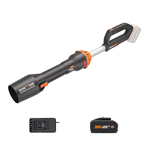 WORX Ventilador de bateria máximo de 20 V. | WG543E | Motor potente sem escovas, PowerShare | inclui 1 bateria de 4,0 Ah e carregador, 2 velocidades, urbina com amplificação de ar