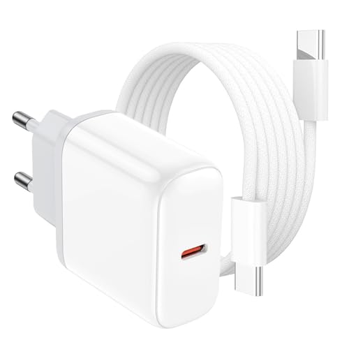 Carregador iPhone 16, carregamento rápido iPad carregador USB C 20 W tomada com 2 M tipo C cabo para iPhone 16/16 Pro/16 Plus/15/15 Pro/15 Plus/15 Pro Max/iPad Pro/Air/Mini Samsung Carregador Rap. ido