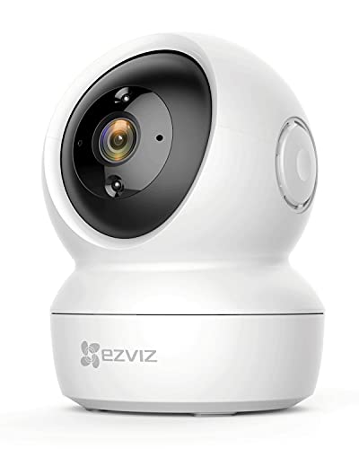 EZVIZ Câmara de vigilância WiFi interior de 360º, 1080P câmara de vigilância para bebé/animais de estimação, visão noturna, áudio bi-direcional, deteção de movimento, controlo remoto, compatível com