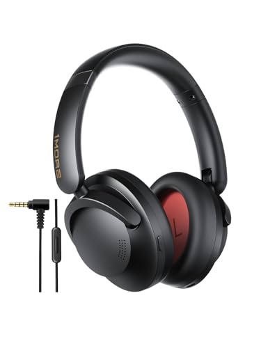 1MORE SonoFlow Pro Capacetes sem fios Bluetooth, auriculares com cancelamento ativo de ruído, auriculares Bluetooth com LDAC, som Hi-Res, Bluetooth 5.4, 100 H, chamadas com dívida (preto)