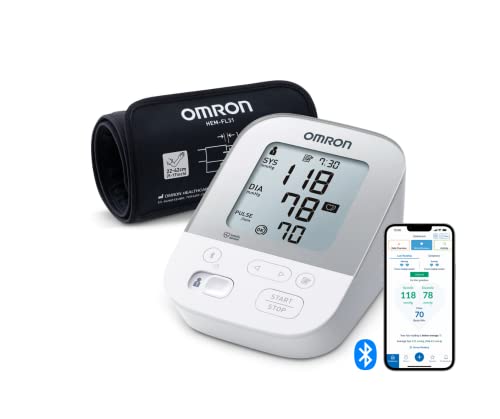 OMRON X4 Smart Tensiómetro de braço digital, monitor para pressão arterial e controlo da hipertensão, validado clinicamente também para uso em diabéticos ou durante a gravidez