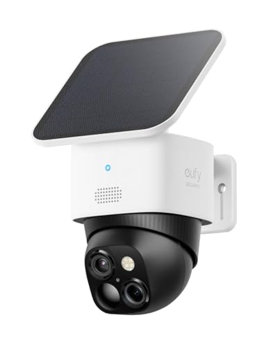 eufy Security SoloCam S340 3K Câmara de vigilância WiFi exterior solar, câmara de vigilância WiFi exterior, vigilância de 360°, Wi-Fi 2,4 GHz, sem taxas mensais, compatível com HomeBase 3
