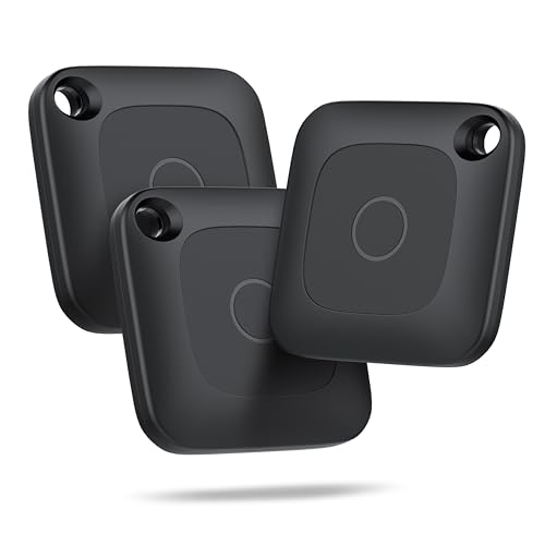 Hoxe Localizador de objetos Bluetooth, Air Tracker Tag compatível com Apple pesquisar (apenas iOS), 100 dB Bitido, rastreamento mundial, localizador de chaves, bagagem e muito mais, pacote 3