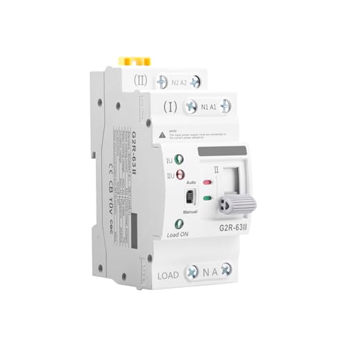 ATS Interruptor de transferência automática 2P 63A 220V Dual Power Automatic Transfer Switch fotovoltaico alimentação dupla para instalações domésticas e industriais