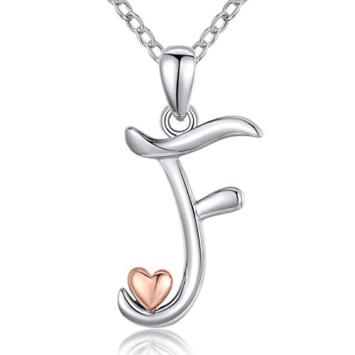 CELESTIA Mulher colar letras com pendentes inicial nome de prata de lei 925 ouro rosa jóias personalizadas presentes para filha irmã mulheres jovem aniversário Natal