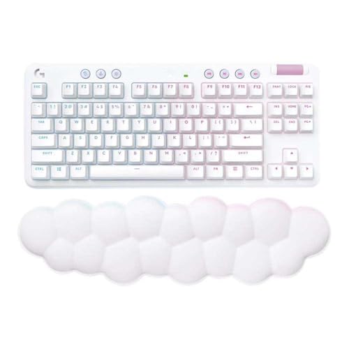 Logitech G 715 Teclado para jogos sem fios com iluminação LIGHTSYNC RGB, LIGHTSPEED, interruptores táteis e apoios para teclado, compatível com PC e Mac, branco nevoeiro - QWERTY espanhol