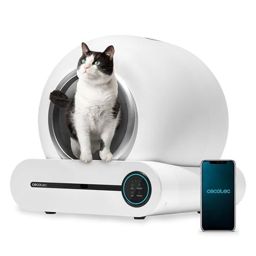 Cecotec Areneiro gatos auto-limpeza Pumba 8500 CleanKitty Smart. Sistema de desodorização tripla, controlo por Wi-Fi e ecrã, silencioso e seguro com sensor de infravermelhos, cubo interior 65L
