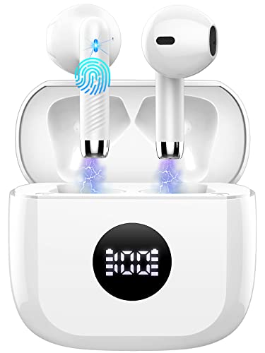 Jxrev Auriculares sem fios Bluetooth 5.4, auriculares sem fios 40H de reprodução, HiFi estéreo com 4 ENC cancelamento de ruído microfone, IP7 impermeável capacetes sem fios para iOS/Android