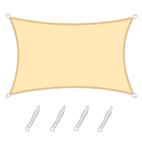 Sunnylaxx 4 x 4 m, vela de sombra impermeável, quadrado, areia para exteriores, terraço, proteção contra raios UV, para exteriores, pérgolas e jardim, terraços