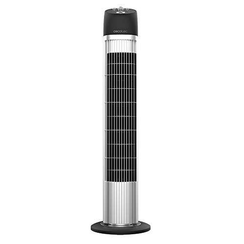 Cecotec Ventoinha de torre com temporizador EnergySilence 850 Skyline. 45 W, altura 84 cm, motor de cobre, 3 velocidades, oscilação automática de 70 graus, alça traseira