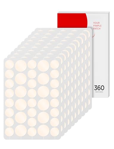 Patches hidrocolóides invisíveis anti-acne - remendos impermeáveis e respiráveis, absorção potente sem resíduos, tratamento de grãos, 10 mm e 12 mm (360 acne patch)