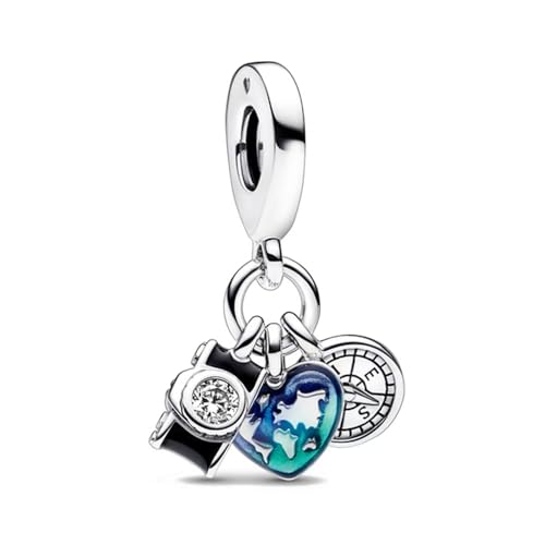 GHMIOU Charm - Missangas de prata de lei 925 com contas de desenhos animados de prata de lei 925, prata esterlina