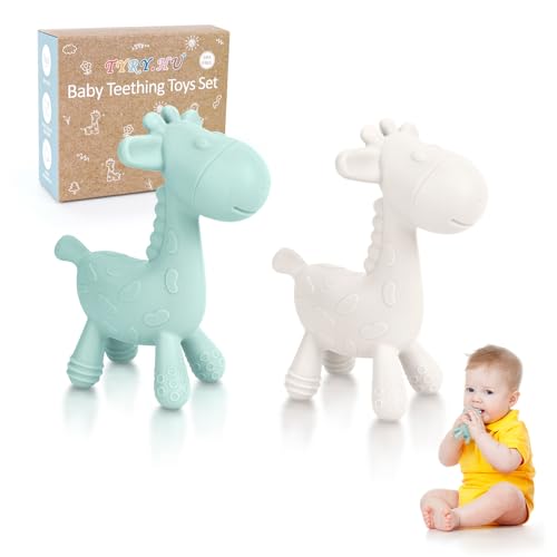 TYRY.HU Mordedor bebé refrigerante brinquedos crianças silicone Giraffe Frozen Montessori casa de banho brinquedo a dentição sensorial presentes para meninas recém-nascidos 3 6 12 meses 2 pack