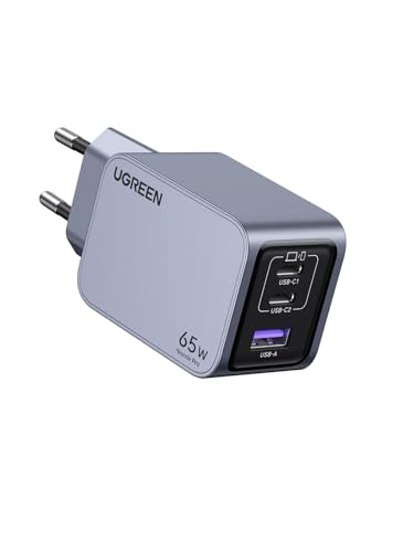 UGREEN Nexode Pro 65W carregador GAN, adaptador de alimentação de 3 portas, compatível com Samsung Galaxy S23 Ultra/ S22, MacBook, ASUS, iPad, iPhone 16/15/14/13/12, Steam Deck