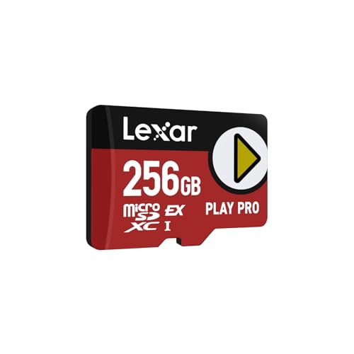 Lexar Play Pro MicroSDXC Express 256GB, leitura até 900 MB/s, escrita 600 MB/s, otimizado para jogos, alta velocidade para consolas portáteis, Switch, dispositivos de jogo portáteis