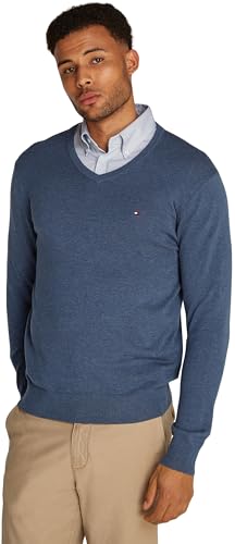 Tommy Hilfiger Essential Cotton V Neck Mw0mw14745 Suéter de Cuello Redondo Hombre