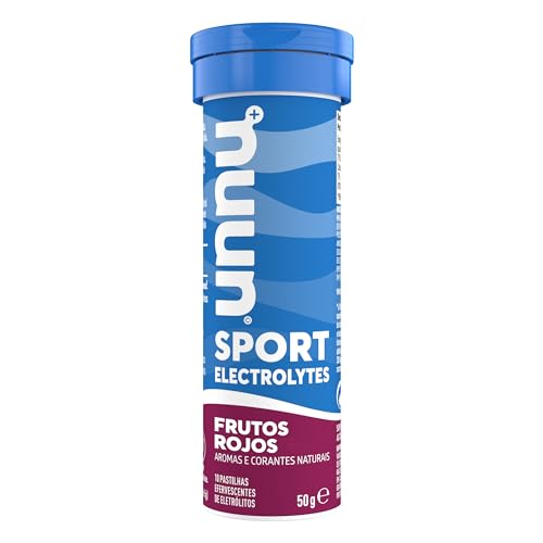 Nuun Sport Frutos vermelhos comprimidos fervescentes com eletrólitos e vitamina C contribui para uma ótima hidratação e funcionamento do sistema imunitário, 1 tubo com 10 comprimidos fervescentes