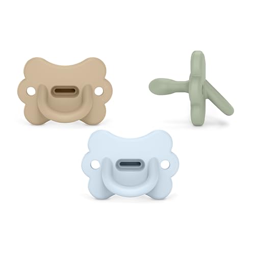 Suavinex, Pack de 3 chupetas, todo silicone, 0 / 6 meses para bebés, recém-nascidos, étnico fisiológica Sx Pro, branco e flexível, ideal para dormir, respeita o desenvolvimento bucodental, Butterfly