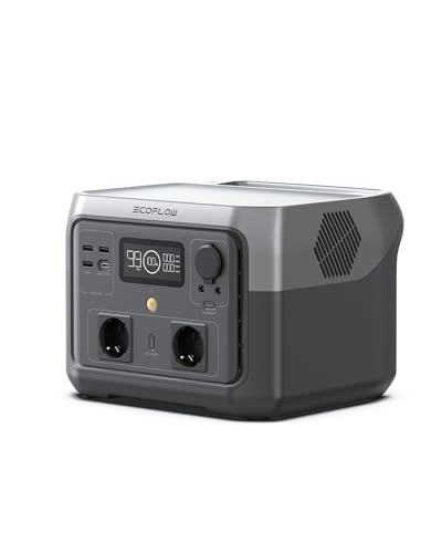 Estação de energia portátil EF ECOFLOW RIVER 2 MAX, bateria LiFeP04 de 512 Wh, carregamento rápido em 1 hora, potência de até 1000 W, gerador solar para acampamentos ao ar livre/caravanas