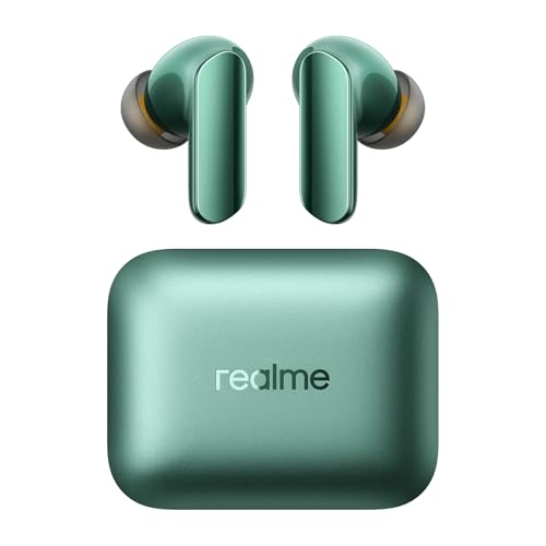 realme Buds Air 7 Pro Auriculares sem fios, 6 microfones com redução de ruído para 53 dB, tempo de reprodução de 48 horas Bluetooth 5,4 impermeável IP55 auriculares Bluetooth, verde