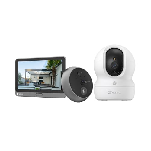 EZVIZ Bundle Kit CP4 mira de porta e CP1 4MP câmara de vigilância interior