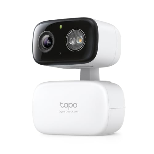 Tapo C216, mini câmara de vigilância 2 K, 3 MP, 360 °, gravação interior/exterior, detecção IA e notificações, cartão microSD de até 512 GB