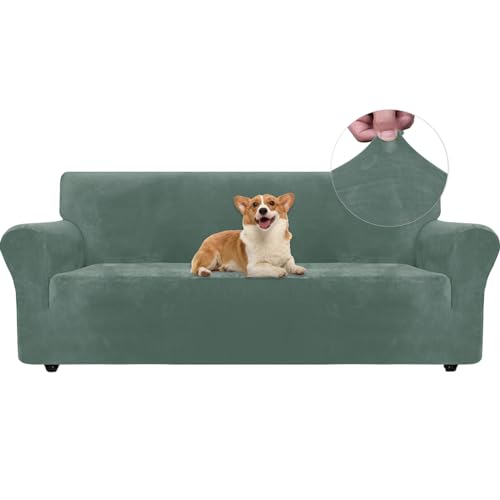 Ystyle Capa para sofá de 3 lugares, capas para sofá de veludo, capas ajustáveis para sofá, cobertura elástica, protetor sofá gatos riscos e cães animais de estimação, capa para sofá com apoios de