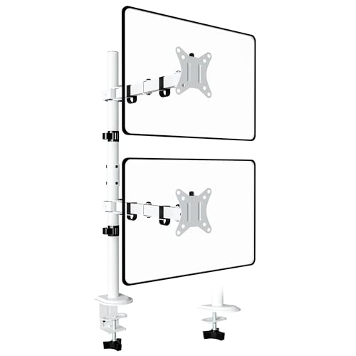 WORLDLIFT Suporte monitor para 2 monitores de 17" - 32" polegadas altura ajustável comprimento da bengala 80 cm VESA 75/100 capacidade de peso 8 kg ajustável horizontalmente