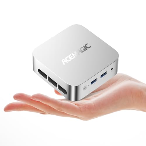 ACEMAGICIAN Mini PC, SJFS Intel Alder Lake-N150 (até 3,6 GHz), 16 GB DDR4 256 GB M.2 SSD mini computador de mesa 4K UHD, Gigabit Ethernet WiFi 5, BT4,2 para escritório/espetáculo