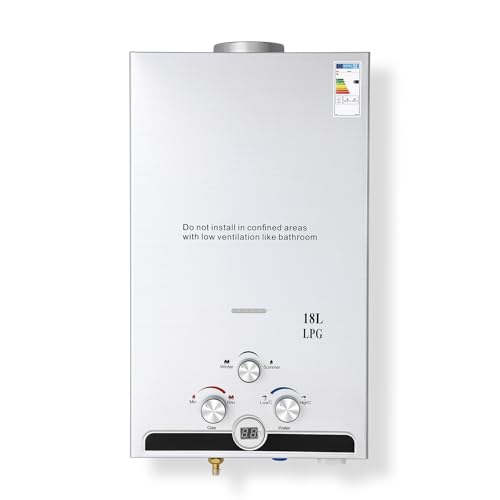 CO-Z 18 l aquecedor de água butano aquecedor de água LPG instantâneo, certificado CE, aquecedor de água a gás líquido de óleo sem tanque (18 l)