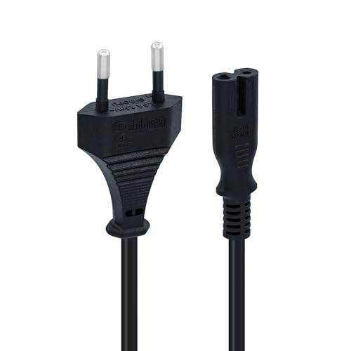 Mcbazel Cabo de alimentação de 1,5 m com Euro IEC C7 cabo de alimentação adequado para PS5/PS4/ PS3/ Xbox Series X/S
