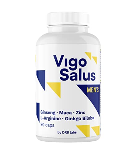VIGOSALUS Masculina - Dose alta - mais força duração - Maca, Tribulus Terrestris, Ginseng, L-Arginina, Ginkgo Biloba e zinco, 90 cápsulas