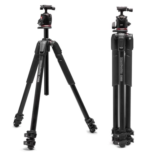 Manfrotto 055RO XPAS, tripé para câmera, alumínio 3 secções, kit com rótula XPRO, coluna 90 graus, carga 15 kg, arca-Swiss, para DSLR/sem espelho, tripé fotográfico profissional