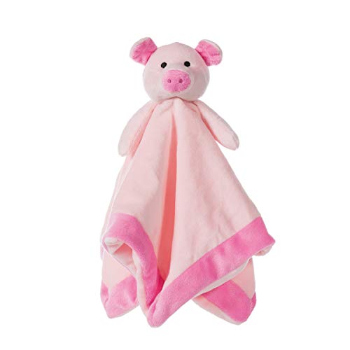 Apricot Lamb - Animais de peluche manta de segurança de porco rosa manta de personagem de berçário para bebés manta de luxo para aconchegar-se (porco rosa, 32 cm)