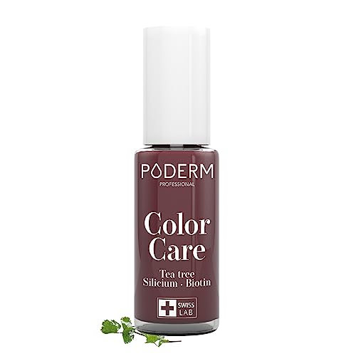 PODERM - Esmalte de unhas chá TREE para fungos de unhas - cor vermelha preta - tratar unhas amarelas / danificadas - previne e trata fungos - cuidado 2 em 1 - Fórmula única - SWISS Made