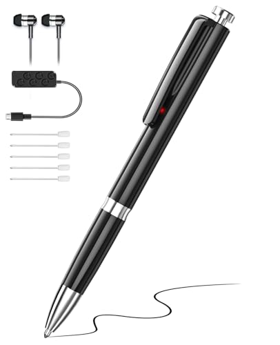 Gravador de voz 64 GB, Ponovo 1536 Kbps, gravador de voz ativado com redução de ruído, portátil mini gravador digital para reuniões entrevistas aulas