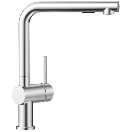 CECIPA Torneira de cozinha, misturador lava-louça removível com 2 tipos de jato, torneiras de cozinha pia giratória de 360°, torneira, cozinha, monocomando, aço inoxidável, escovado