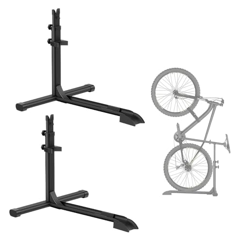 Mimoke Suporte vertical para bicicletas - Suporte vertical independente para guardar bicicletas em interiores, garagens e apartamentos (duas peças)